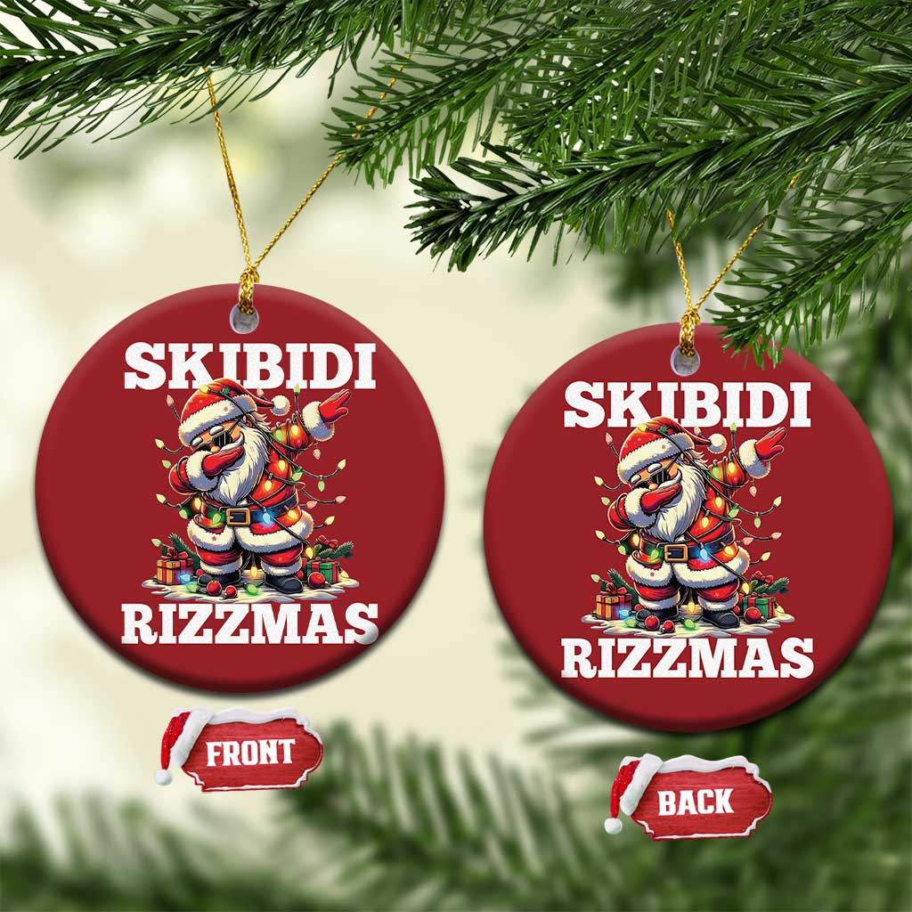 Funny Dabbing Santa Rizz Xmas Christmas Ornament Skibidi Rizzmas Xmas Lights TS02
