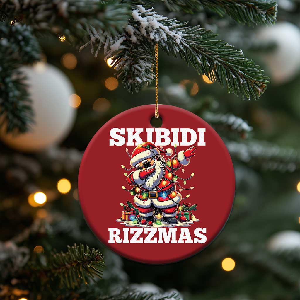 Funny Dabbing Santa Rizz Xmas Christmas Ornament Skibidi Rizzmas Xmas Lights TS02