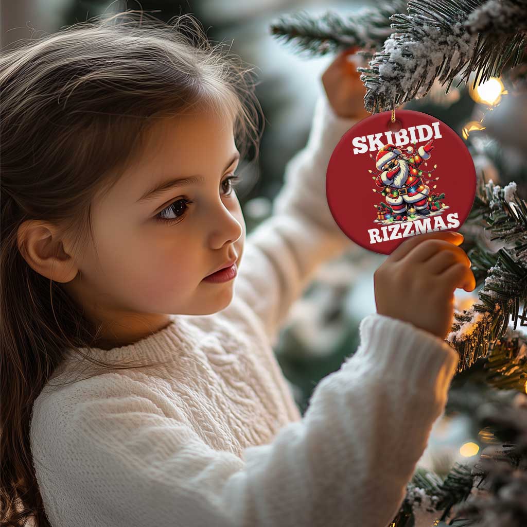 Funny Dabbing Santa Rizz Xmas Christmas Ornament Skibidi Rizzmas Xmas Lights TS02