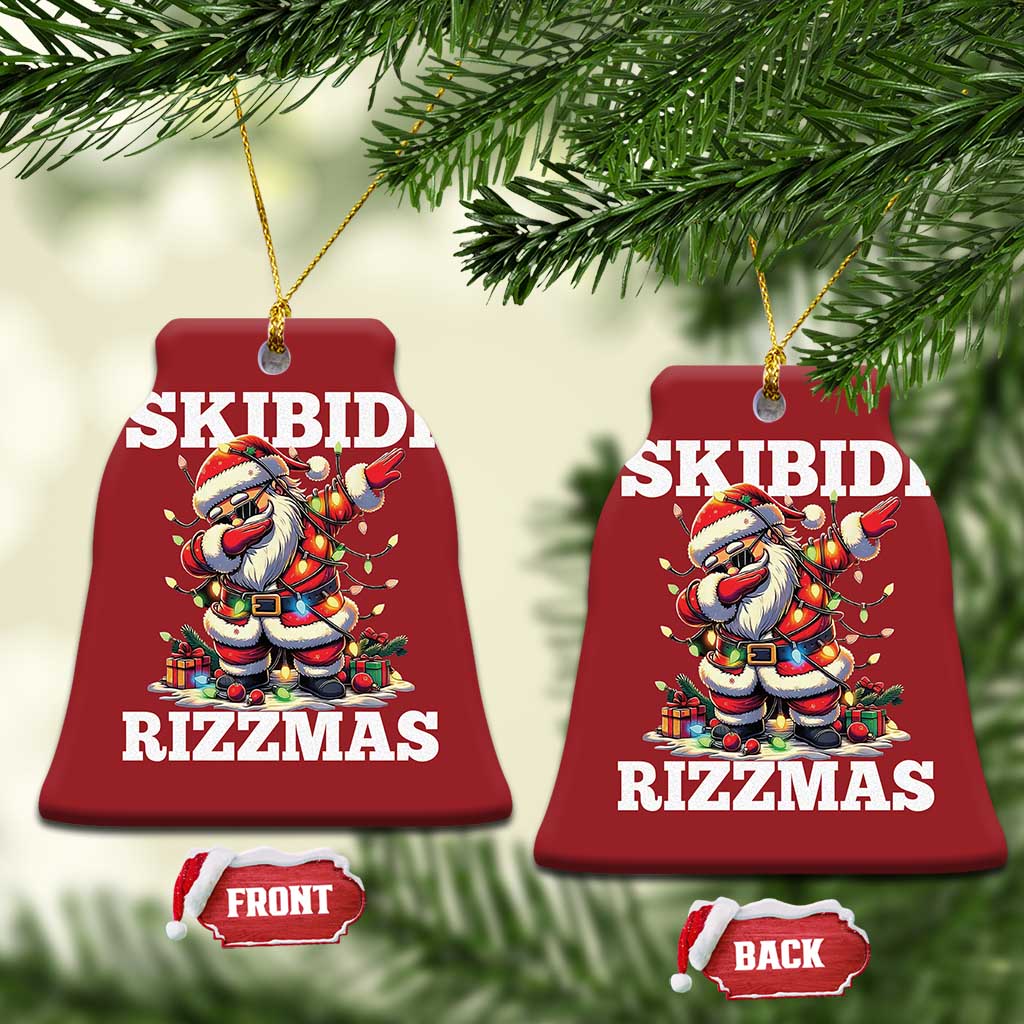 Funny Dabbing Santa Rizz Xmas Christmas Ornament Skibidi Rizzmas Xmas Lights TS02