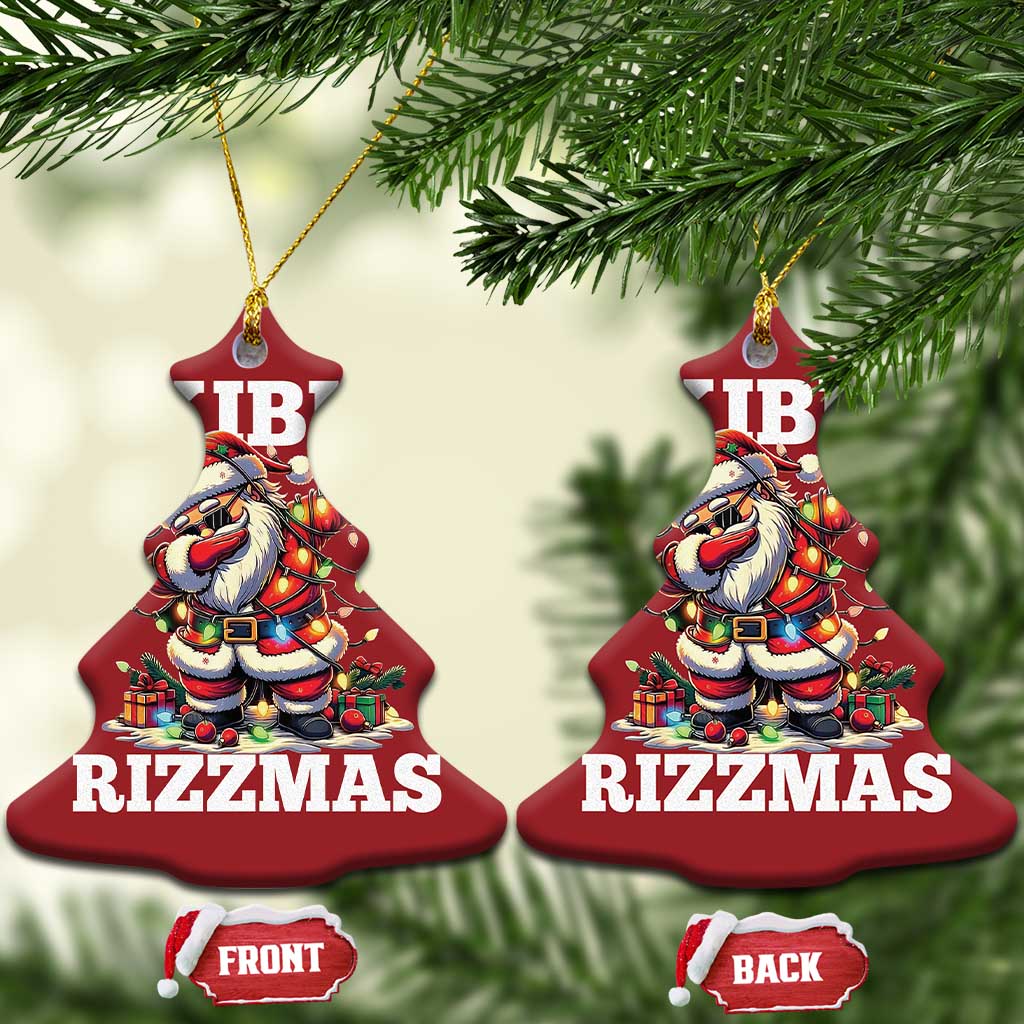 Funny Dabbing Santa Rizz Xmas Christmas Ornament Skibidi Rizzmas Xmas Lights TS02