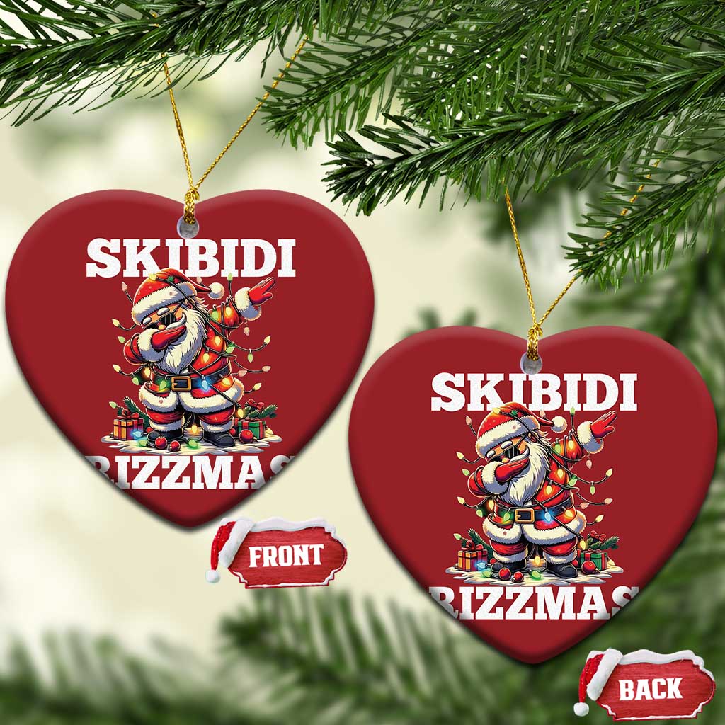 Funny Dabbing Santa Rizz Xmas Christmas Ornament Skibidi Rizzmas Xmas Lights TS02