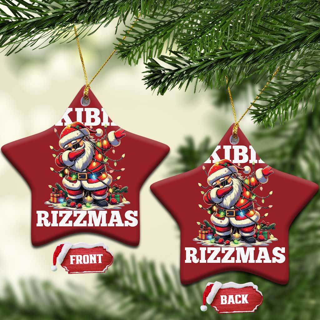 Funny Dabbing Santa Rizz Xmas Christmas Ornament Skibidi Rizzmas Xmas Lights TS02
