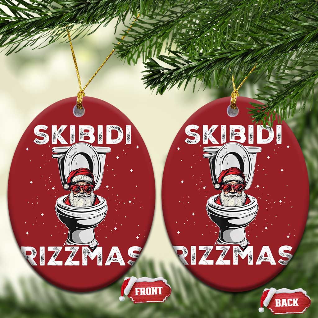 Funny Santa Rizz Xmas Christmas Ornament Skibiti Toilet Rizzmas TS02