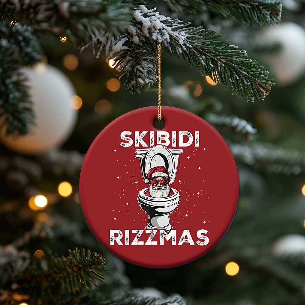 Funny Santa Rizz Xmas Christmas Ornament Skibiti Toilet Rizzmas TS02