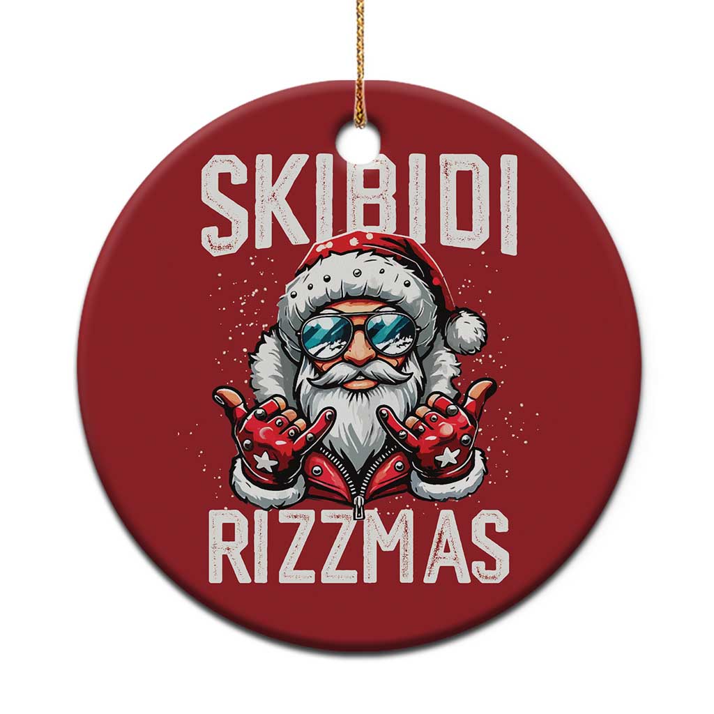 Funny Santa Rizz Xmas Christmas Ornament Skibidi Rizzmas Gen Alpha Slang Cool Santa TS02