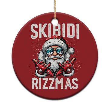 Funny Santa Rizz Xmas Christmas Ornament Skibidi Rizzmas Gen Alpha Slang Cool Santa TS02