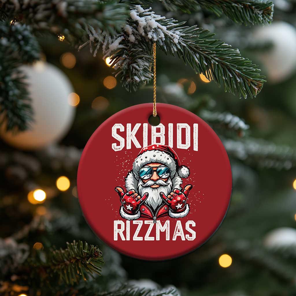 Funny Santa Rizz Xmas Christmas Ornament Skibidi Rizzmas Gen Alpha Slang Cool Santa TS02