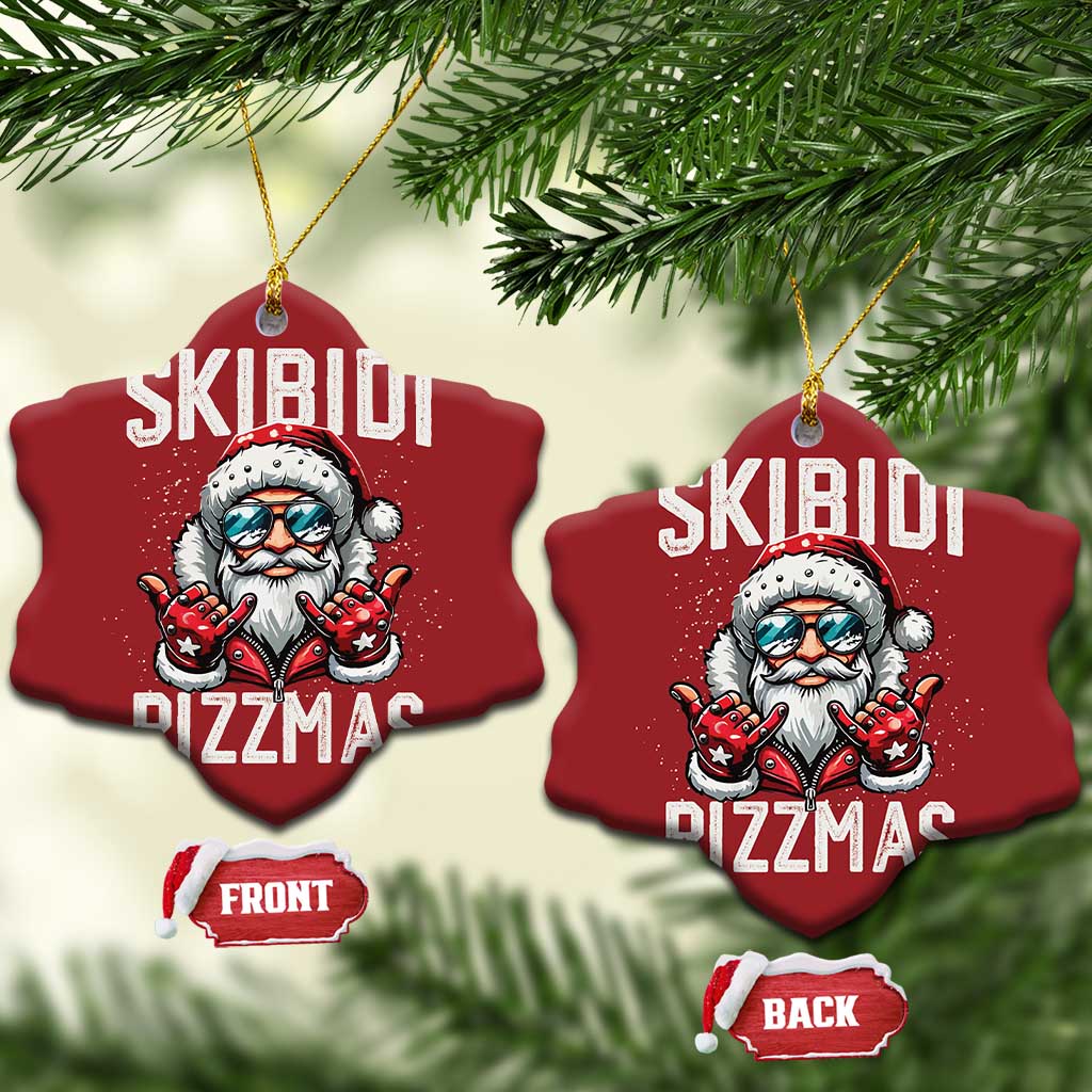 Funny Santa Rizz Xmas Christmas Ornament Skibidi Rizzmas Gen Alpha Slang Cool Santa TS02
