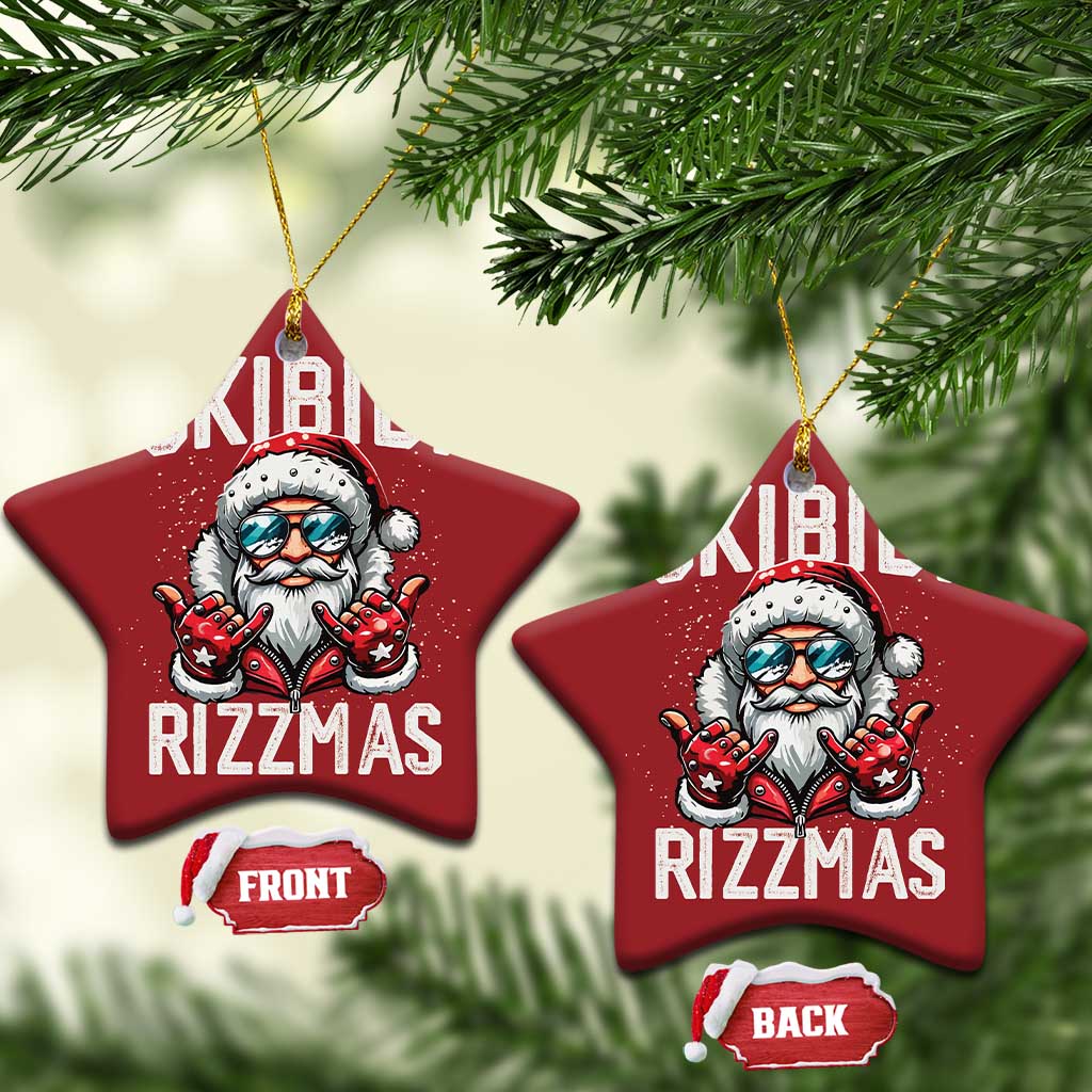 Funny Santa Rizz Xmas Christmas Ornament Skibidi Rizzmas Gen Alpha Slang Cool Santa TS02
