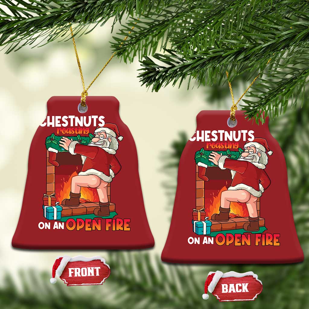 Funny Naughty Santa Christmas Ornament Chestnuts Roasting On An Open Fire Dirty Food Pun Xmas Joke TS02