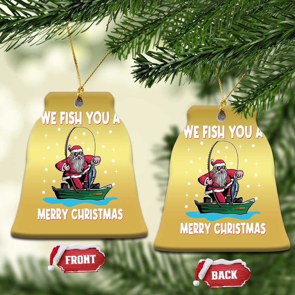 Santa Xmas Boat Fishing Christmas Ornament We Fish You A Merry Xmas Fisherman TS02