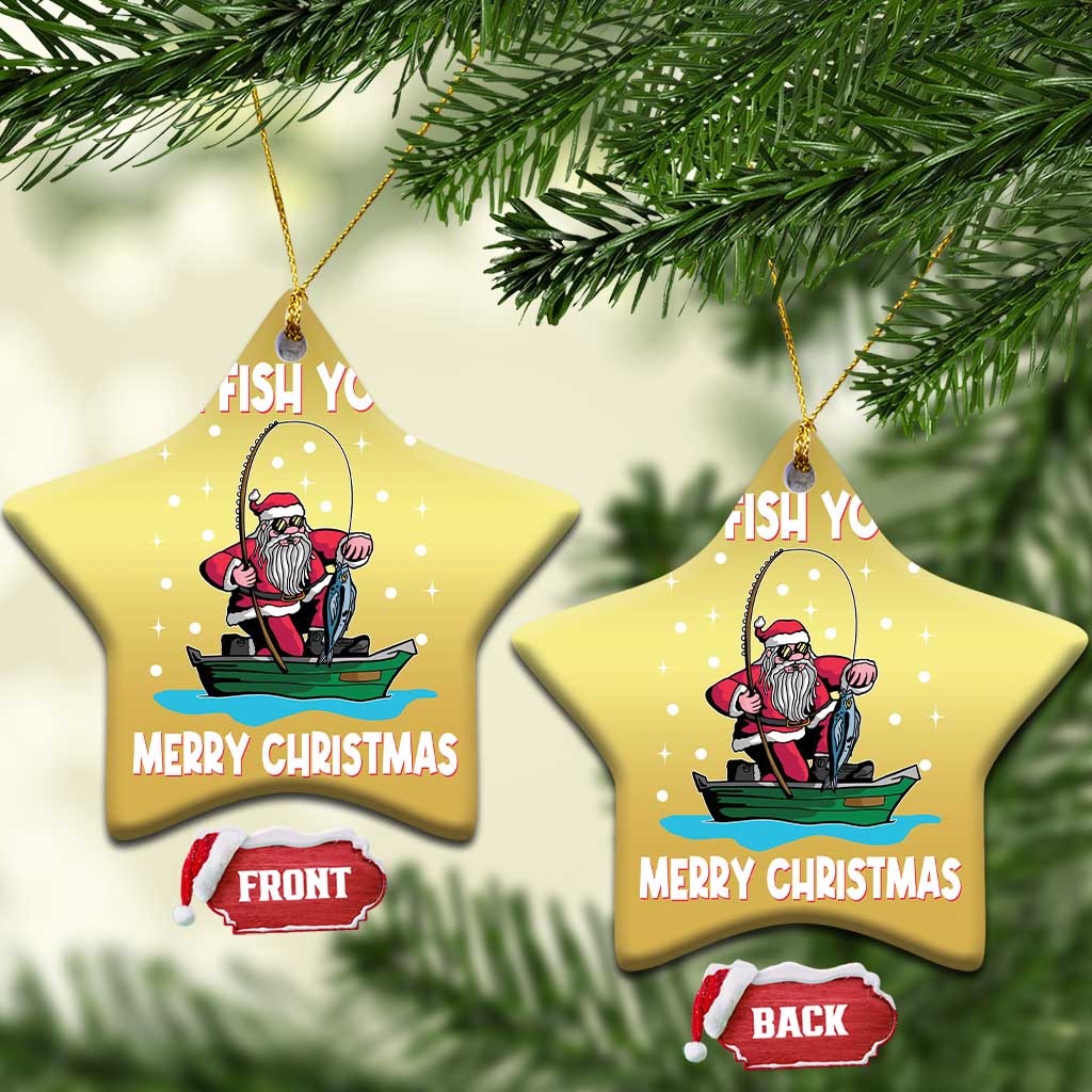 Santa Xmas Boat Fishing Christmas Ornament We Fish You A Merry Xmas Fisherman TS02