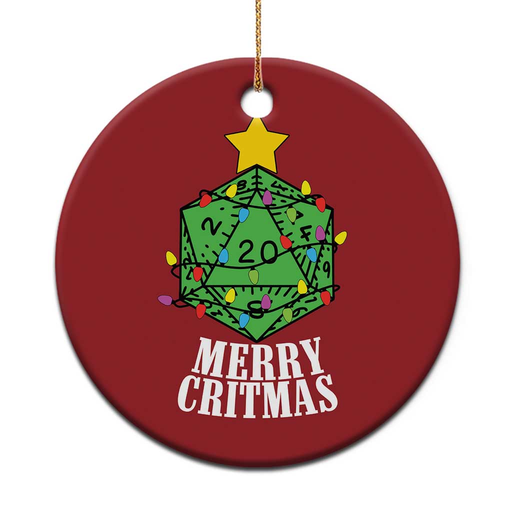 Xmas Gamer Christmas Ornament Merry Critmas D20 RPG Gaming Xmas Tree TS02