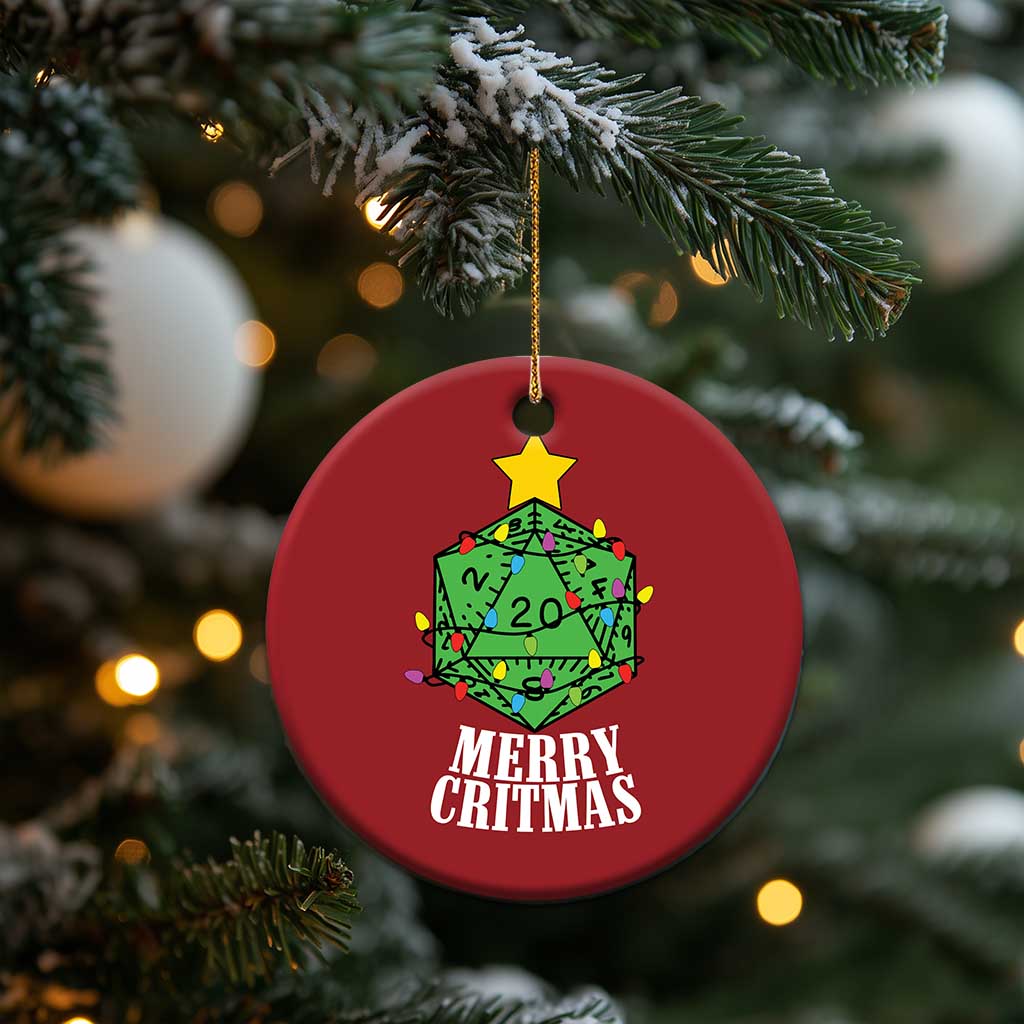 Xmas Gamer Christmas Ornament Merry Critmas D20 RPG Gaming Xmas Tree TS02
