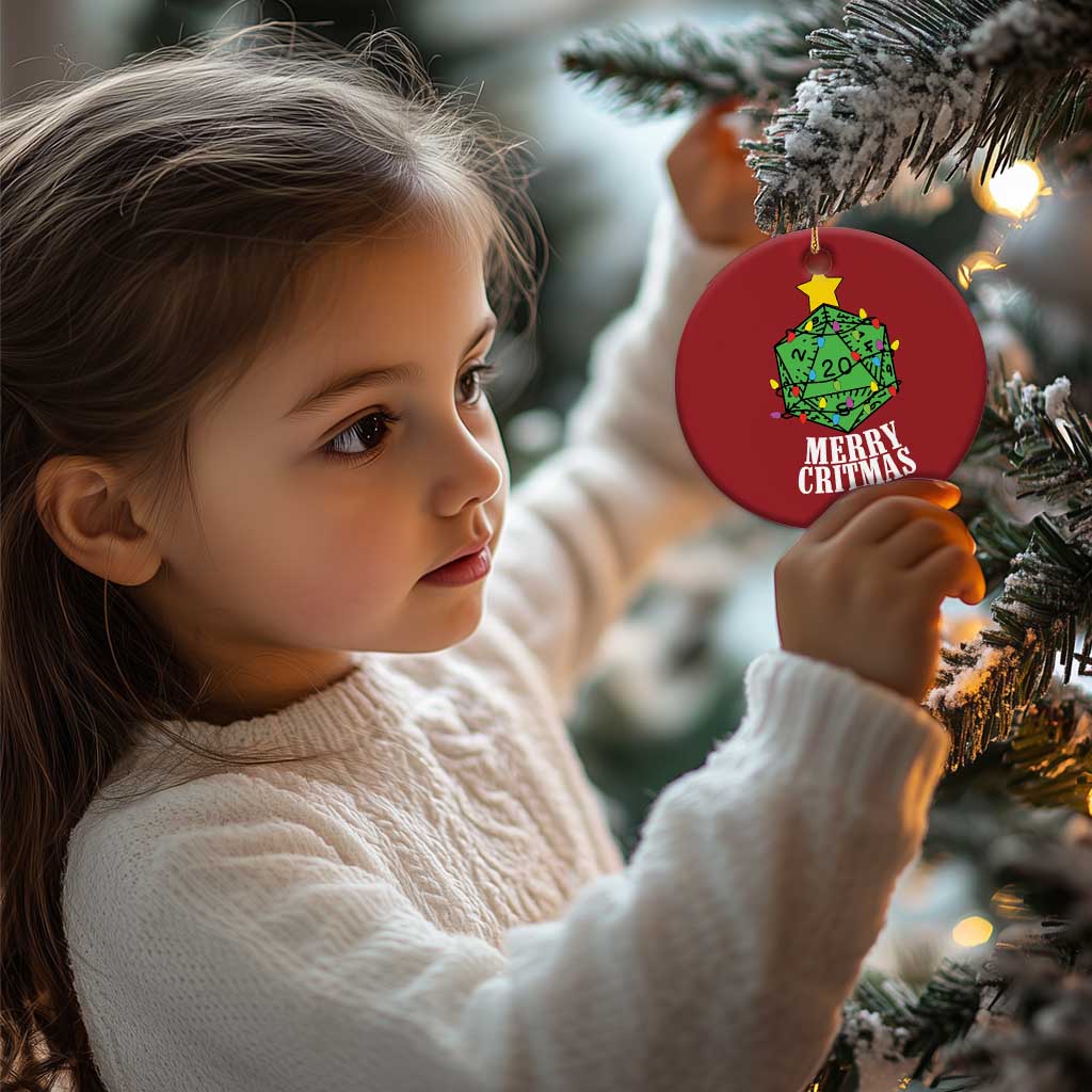 Xmas Gamer Christmas Ornament Merry Critmas D20 RPG Gaming Xmas Tree TS02