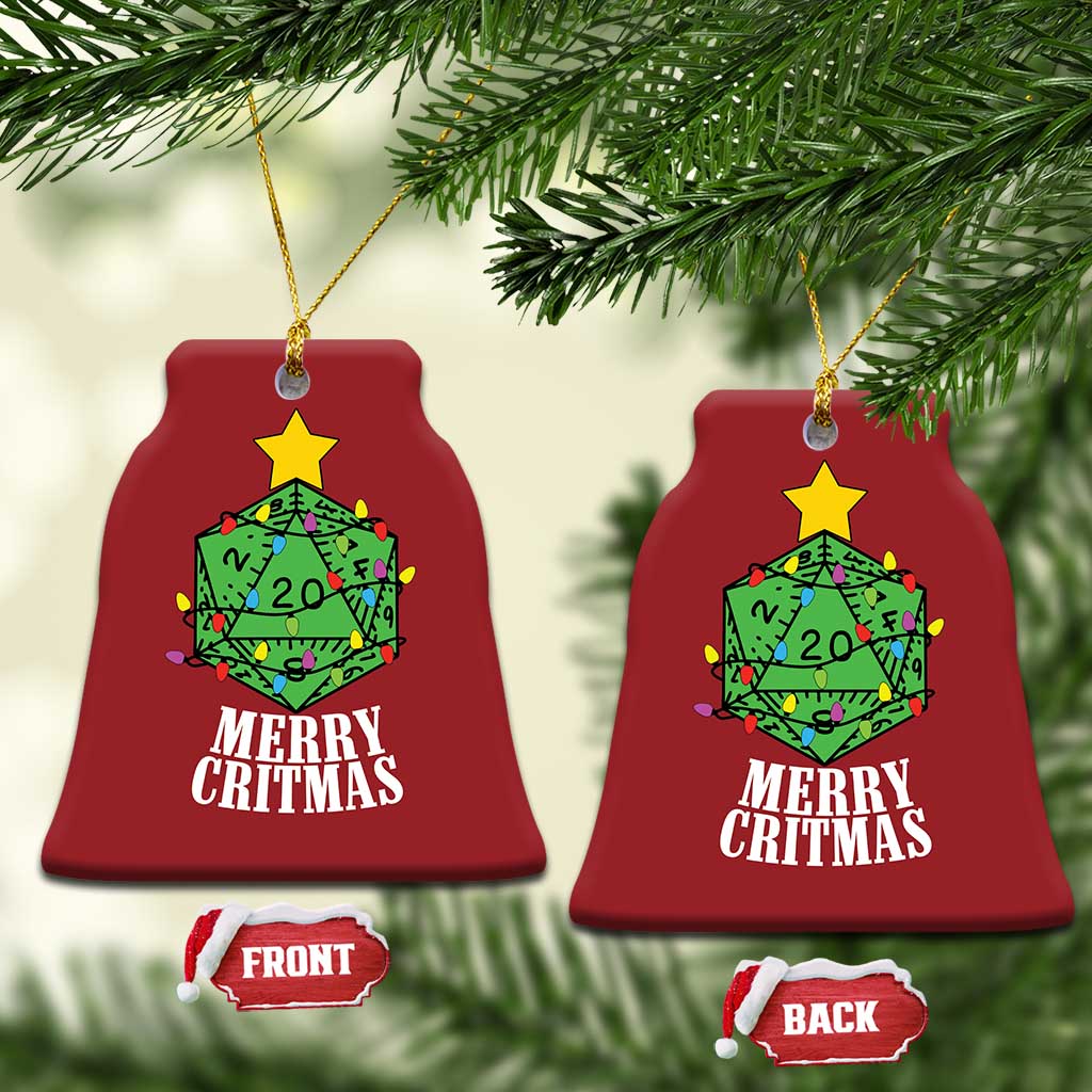 Xmas Gamer Christmas Ornament Merry Critmas D20 RPG Gaming Xmas Tree TS02