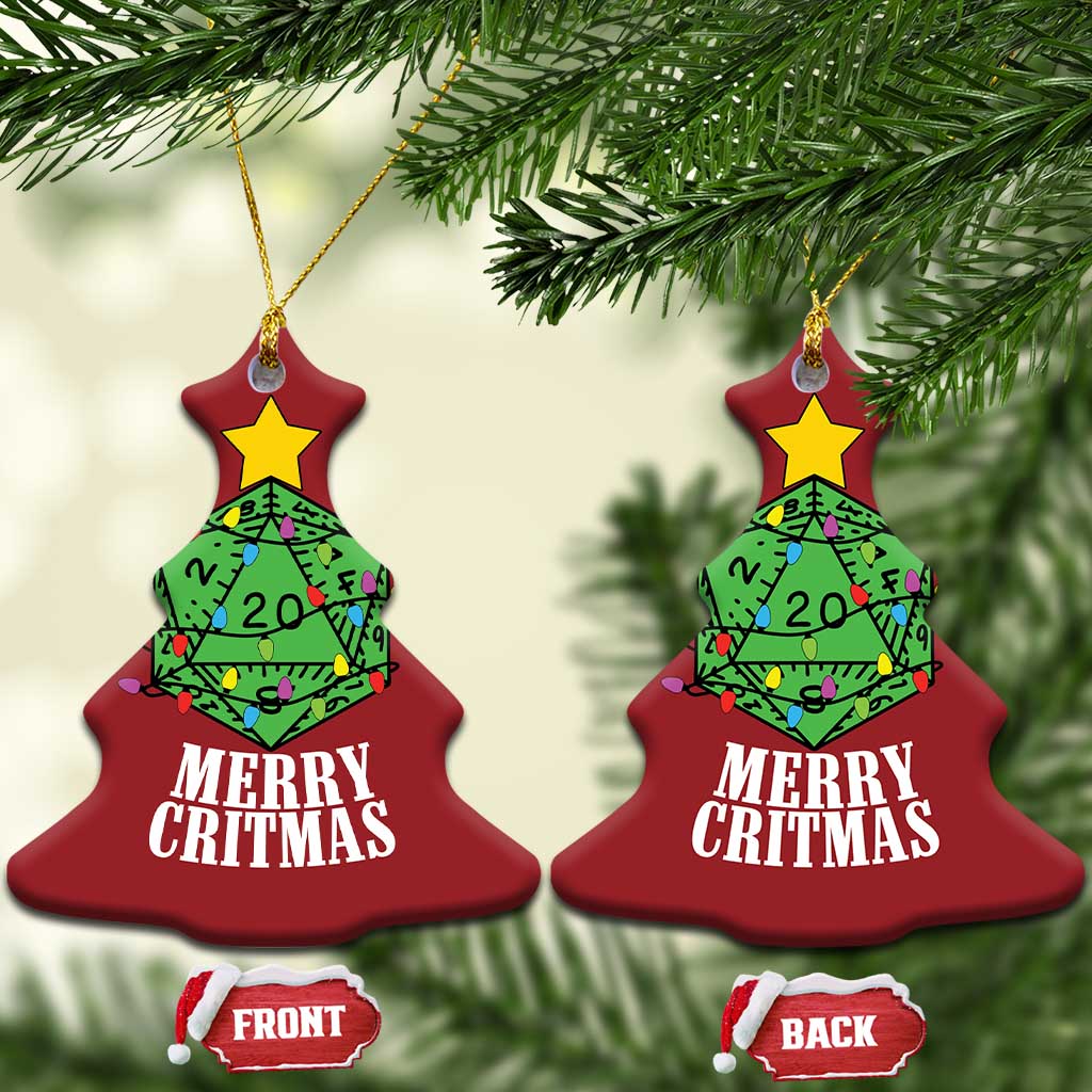 Xmas Gamer Christmas Ornament Merry Critmas D20 RPG Gaming Xmas Tree TS02