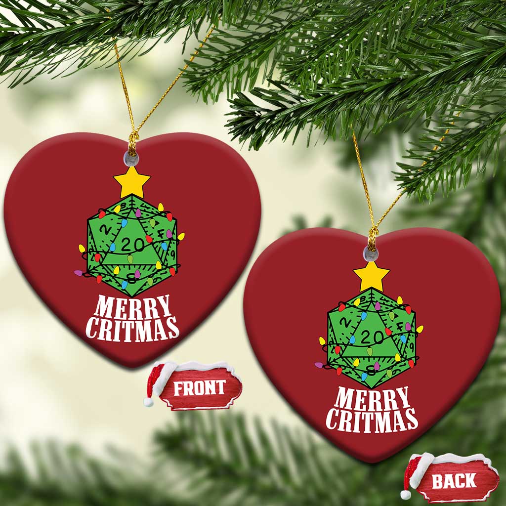 Xmas Gamer Christmas Ornament Merry Critmas D20 RPG Gaming Xmas Tree TS02