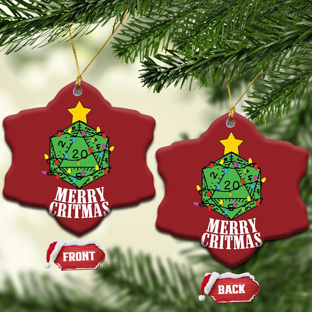 Xmas Gamer Christmas Ornament Merry Critmas D20 RPG Gaming Xmas Tree TS02