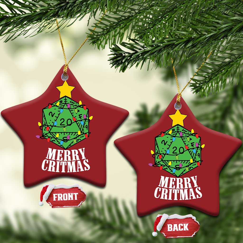 Xmas Gamer Christmas Ornament Merry Critmas D20 RPG Gaming Xmas Tree TS02