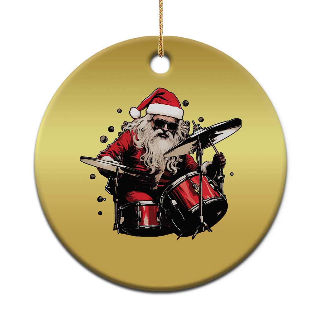 Funny Rock'n Roll Santa Claus Christmas Ornament Cool Drummer Festive Christmas TS02