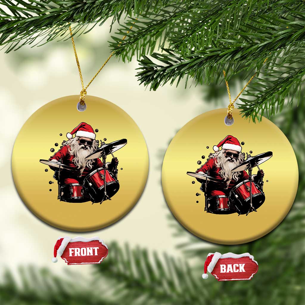 Funny Rock'n Roll Santa Claus Christmas Ornament Cool Drummer Festive Christmas TS02