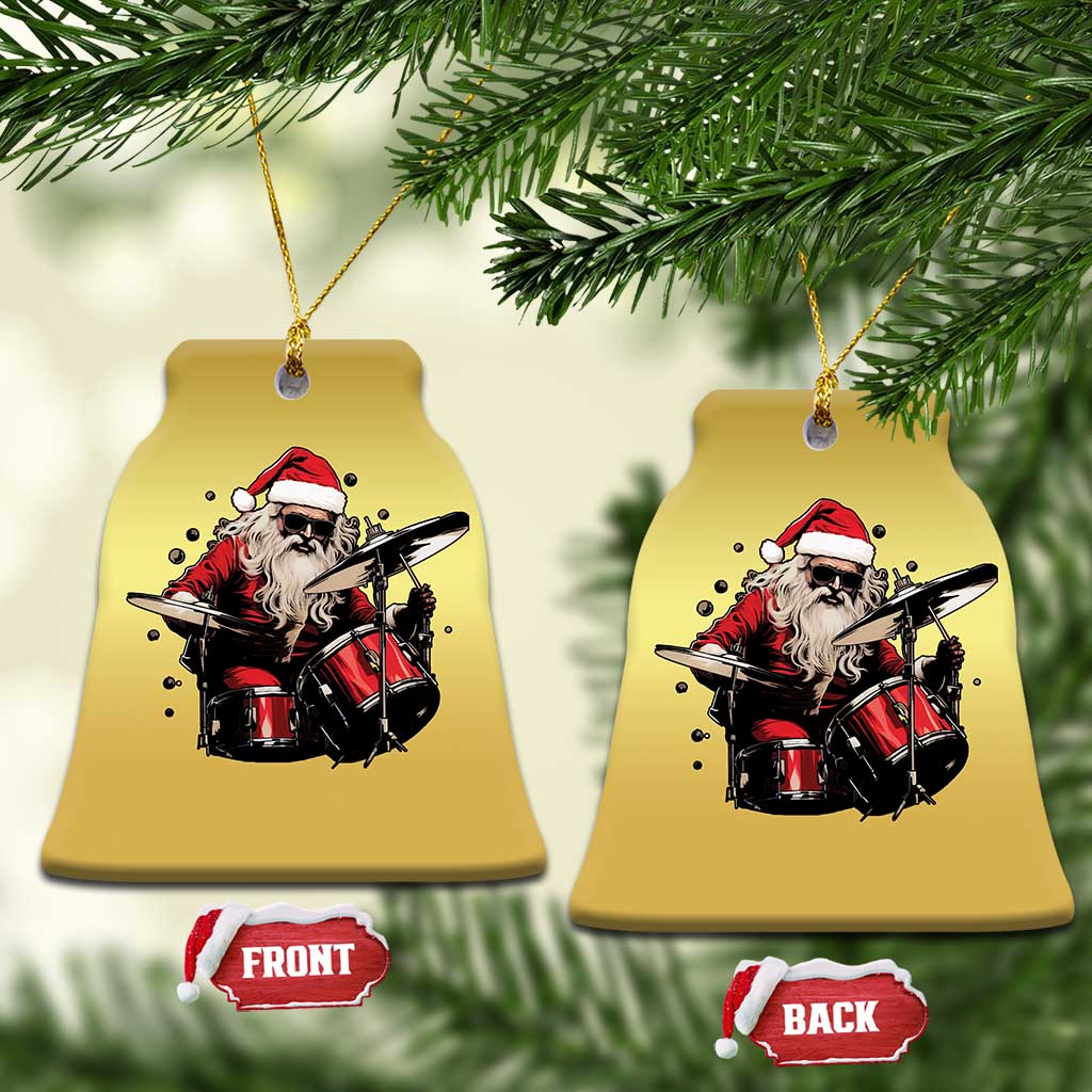 Funny Rock'n Roll Santa Claus Christmas Ornament Cool Drummer Festive Christmas TS02