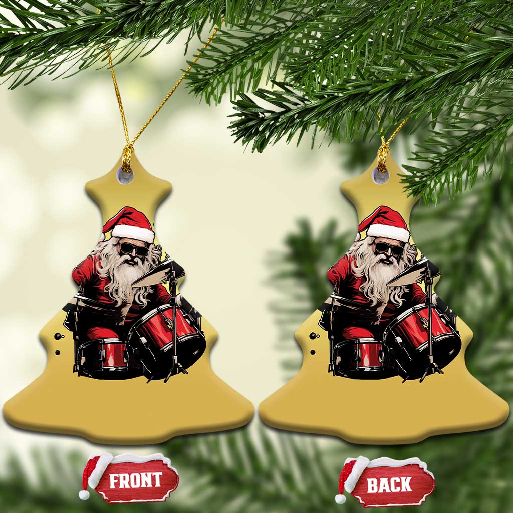 Funny Rock'n Roll Santa Claus Christmas Ornament Cool Drummer Festive Christmas TS02