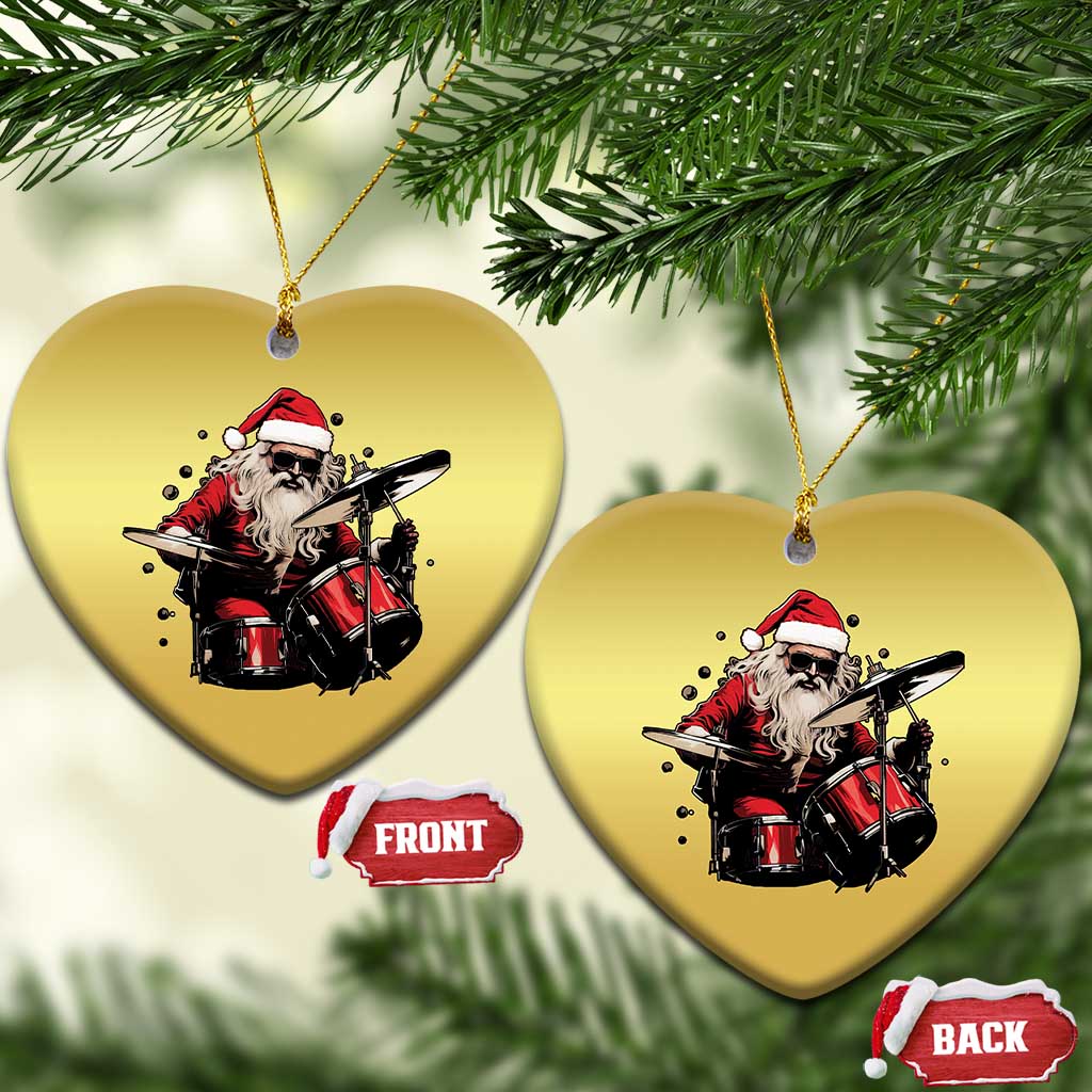 Funny Rock'n Roll Santa Claus Christmas Ornament Cool Drummer Festive Christmas TS02