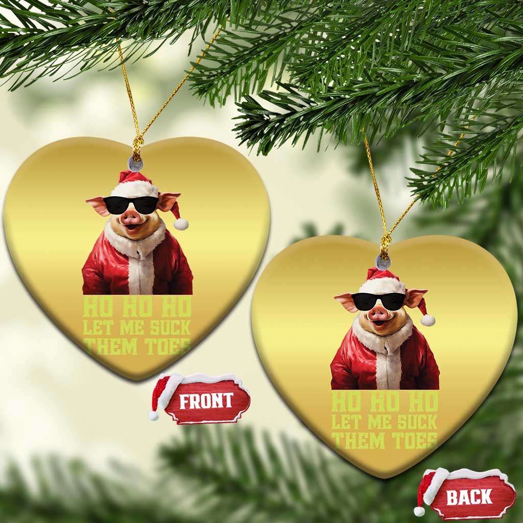 Funny Pig Santa Christmas Ornament Ho Ho Ho Let Me Suck Them Toes Weird Festive Christmas TS02