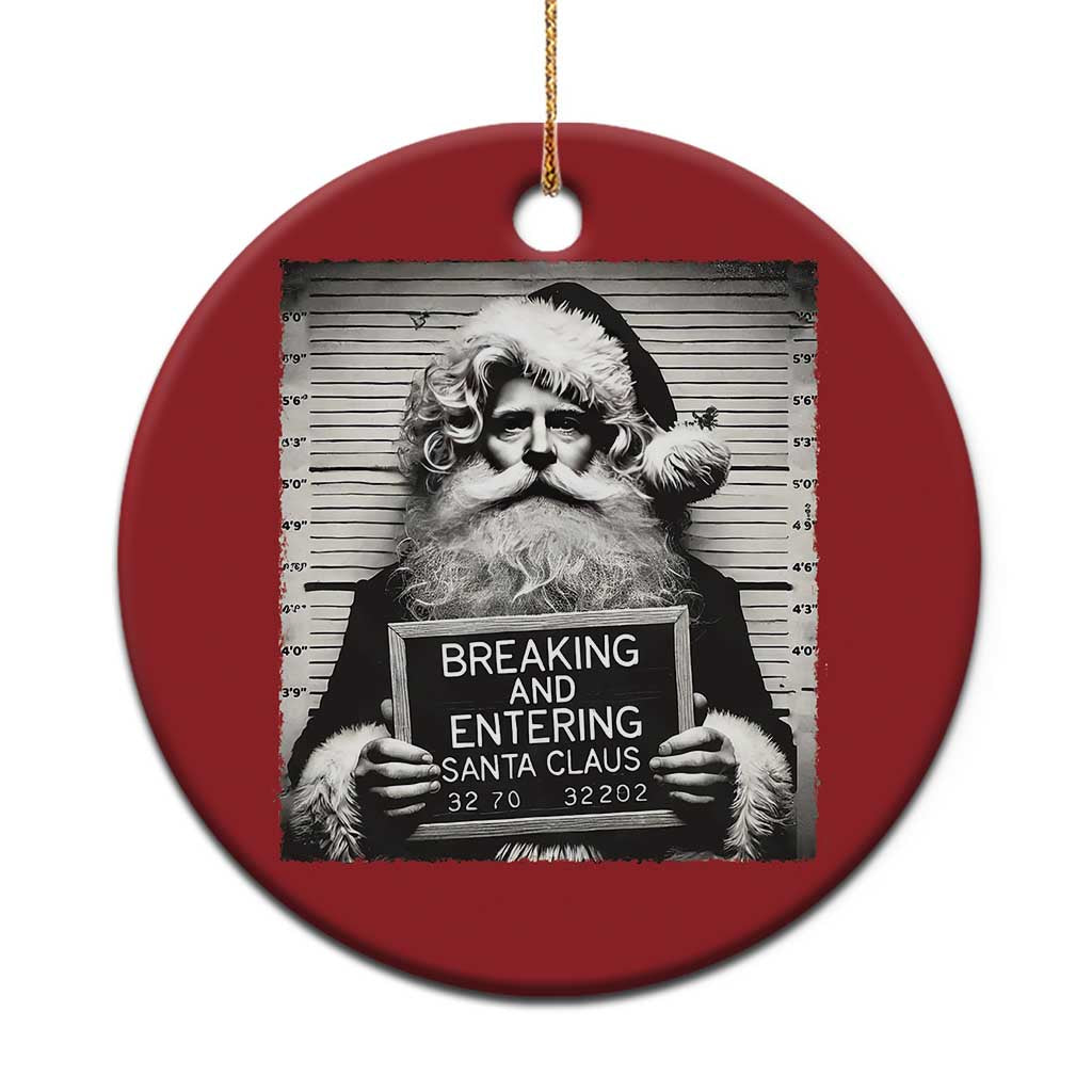 Funny Santa Mugshot Christmas Ornament Naughty Xmas Festive Vibe TS02