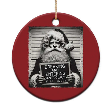 Funny Santa Mugshot Christmas Ornament Naughty Xmas Festive Vibe TS02