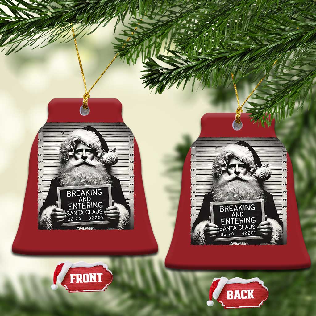 Funny Santa Mugshot Christmas Ornament Naughty Xmas Festive Vibe TS02