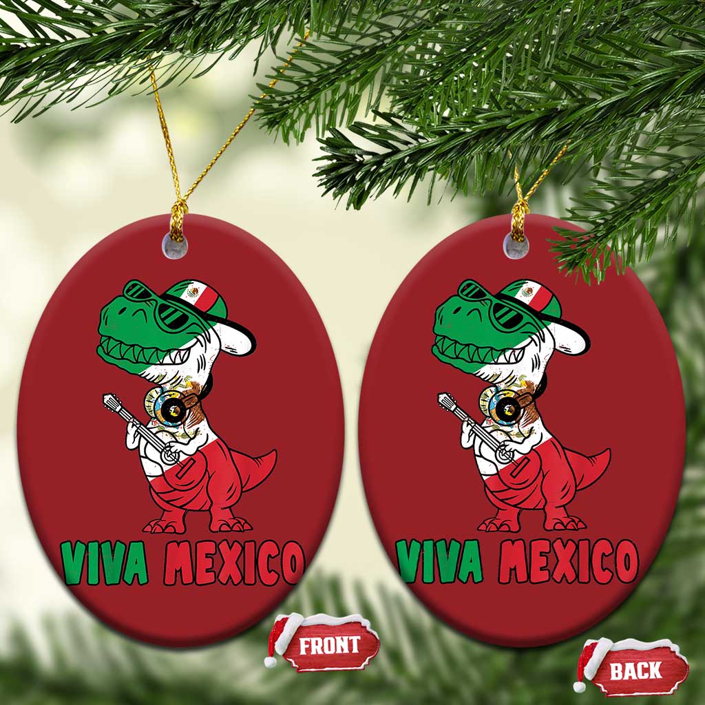 Viva Mexico Christmas Ornament Funny Mexican Dance Dinosaur Hispanic Heritage TS02