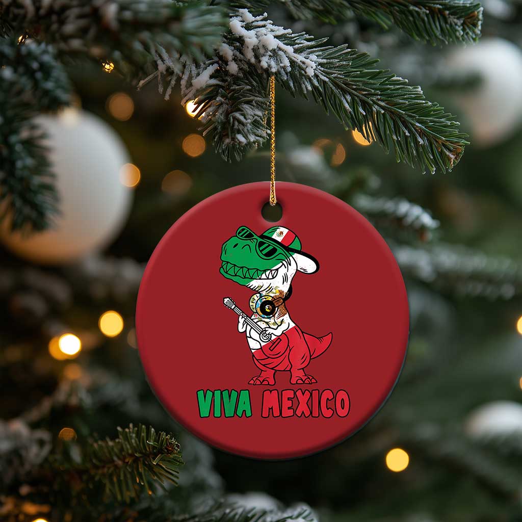Viva Mexico Christmas Ornament Funny Mexican Dance Dinosaur Hispanic Heritage TS02