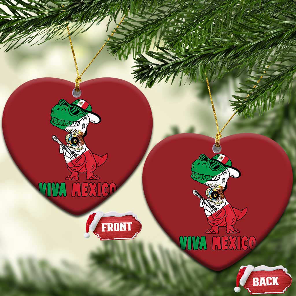 Viva Mexico Christmas Ornament Funny Mexican Dance Dinosaur Hispanic Heritage TS02