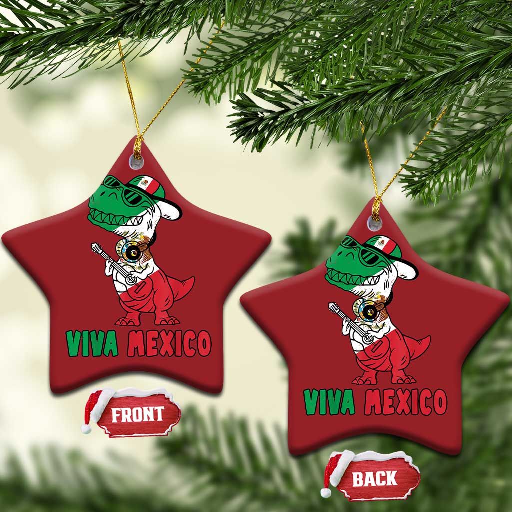 Viva Mexico Christmas Ornament Funny Mexican Dance Dinosaur Hispanic Heritage TS02