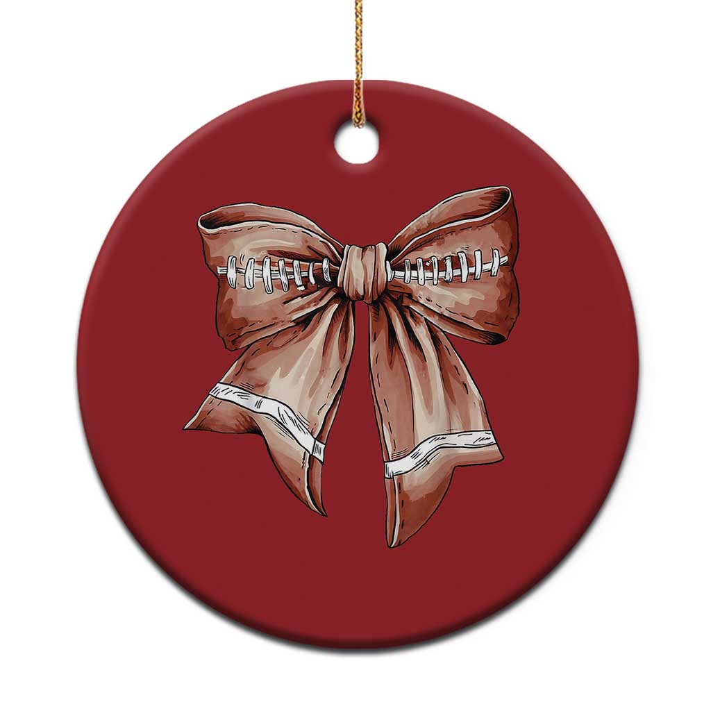 Coquette Bow Pumpkin American Football Christmas Ornament Retro Thanksgiving Autumn Vibe TS02