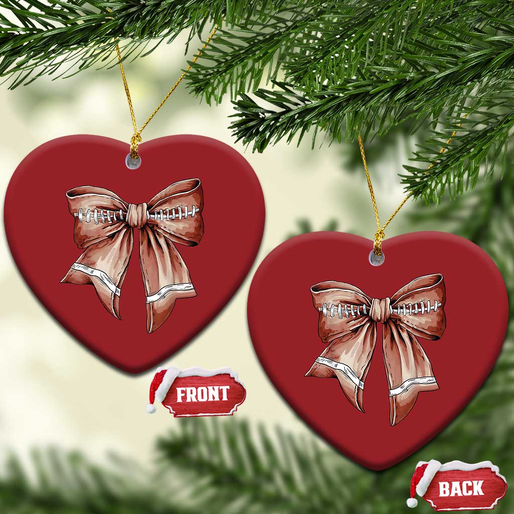 Coquette Bow Pumpkin American Football Christmas Ornament Retro Thanksgiving Autumn Vibe TS02