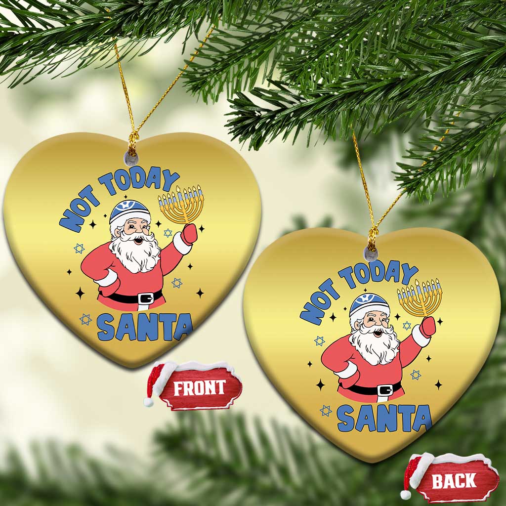 Santa Hanukkah Christmas Ornament Not Today Santa Chanukah Jewish Festival Jew TS02