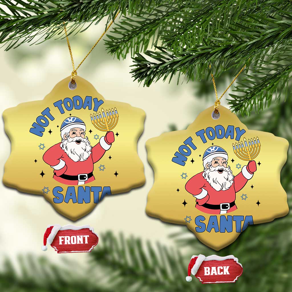 Santa Hanukkah Christmas Ornament Not Today Santa Chanukah Jewish Festival Jew TS02