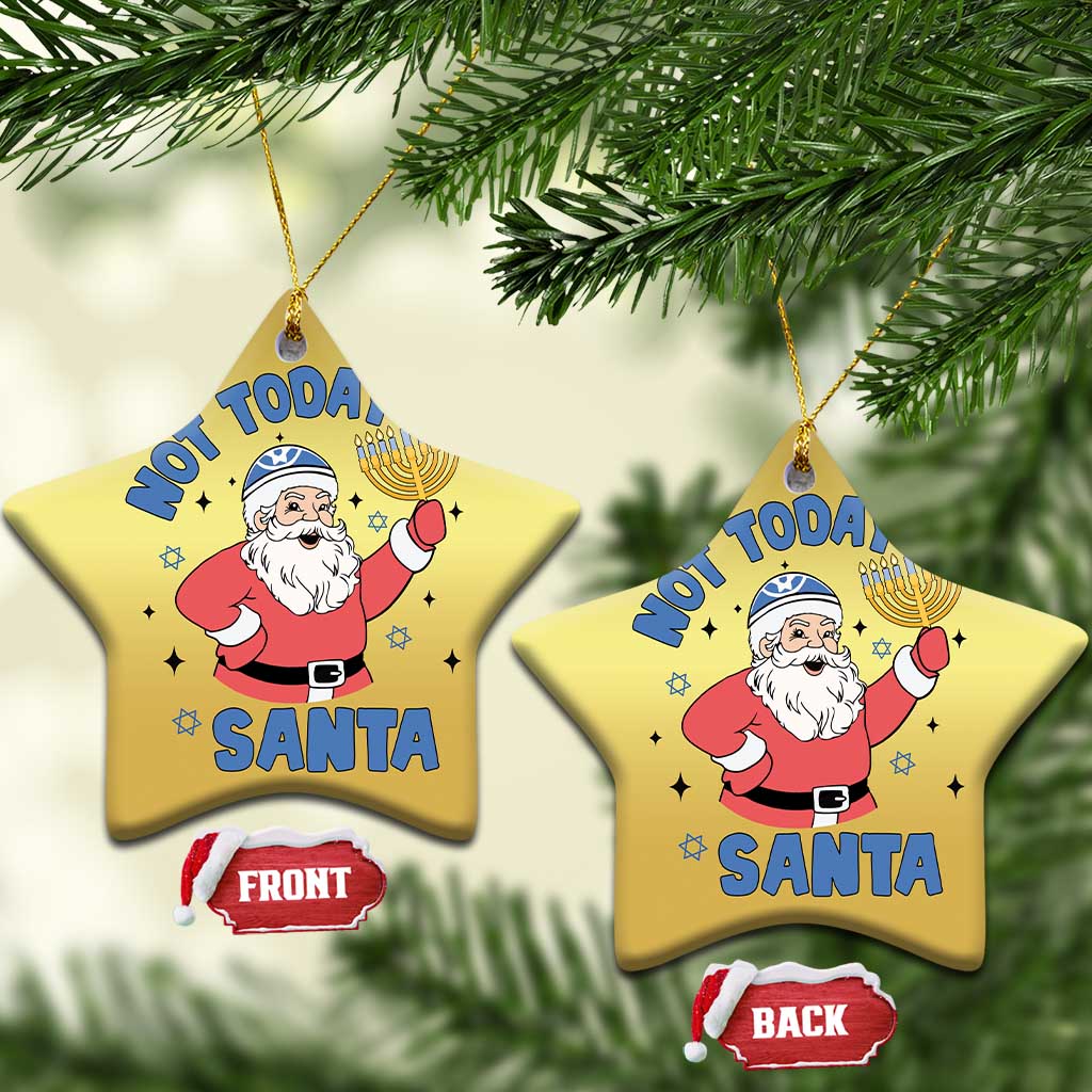 Santa Hanukkah Christmas Ornament Not Today Santa Chanukah Jewish Festival Jew TS02
