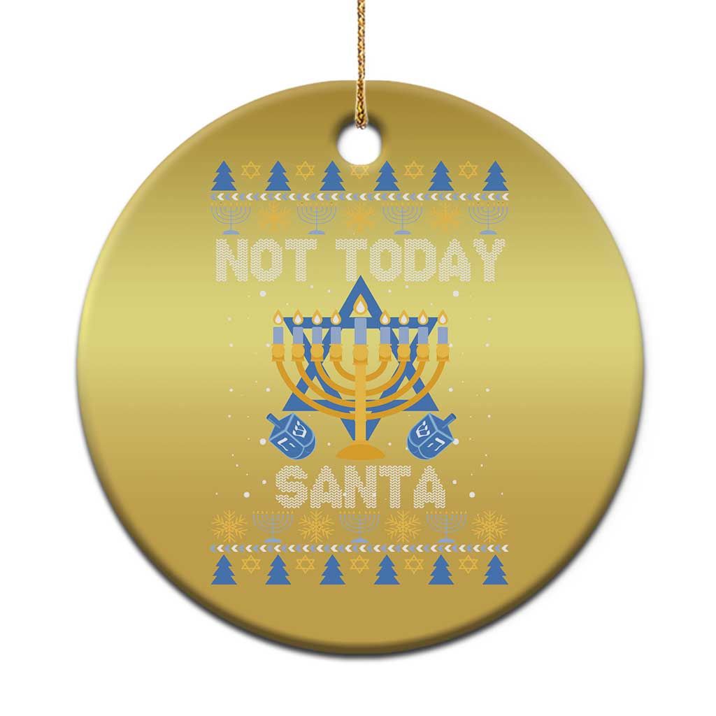Ugly Sweater Hanukkah Christmas Ornament Not Today Santa Chanukah Jewish Festival Jew TS02