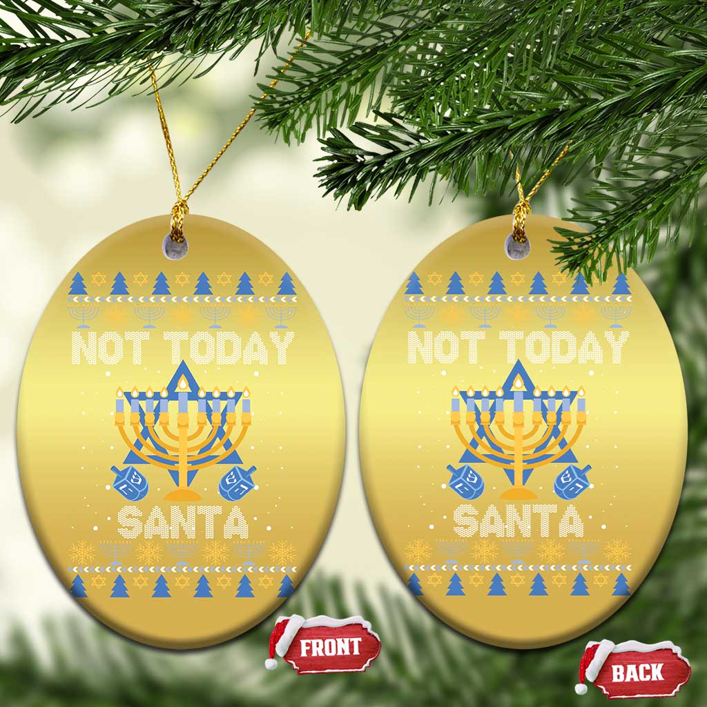 Ugly Sweater Hanukkah Christmas Ornament Not Today Santa Chanukah Jewish Festival Jew TS02