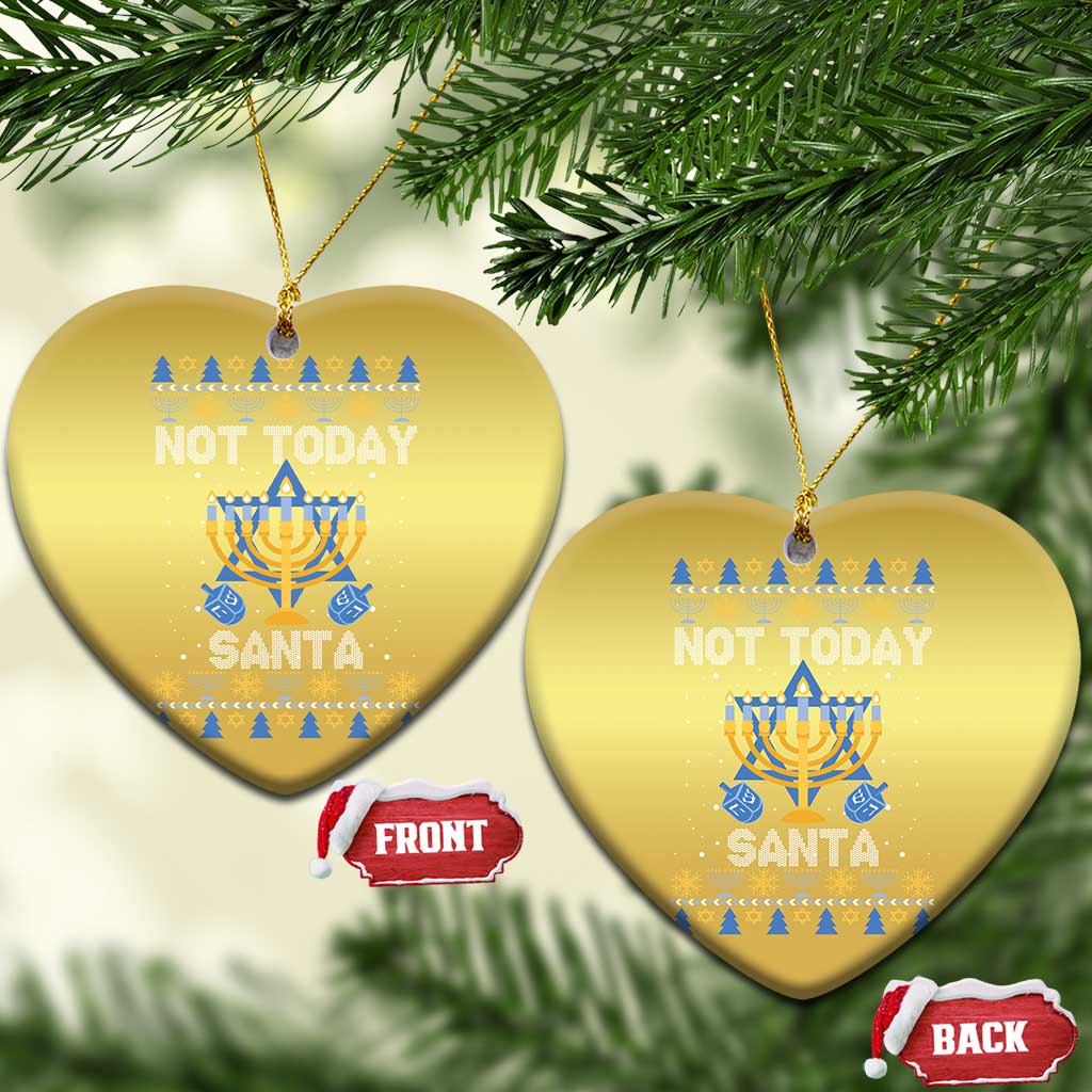 Ugly Sweater Hanukkah Christmas Ornament Not Today Santa Chanukah Jewish Festival Jew TS02