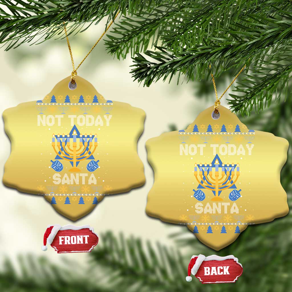 Ugly Sweater Hanukkah Christmas Ornament Not Today Santa Chanukah Jewish Festival Jew TS02