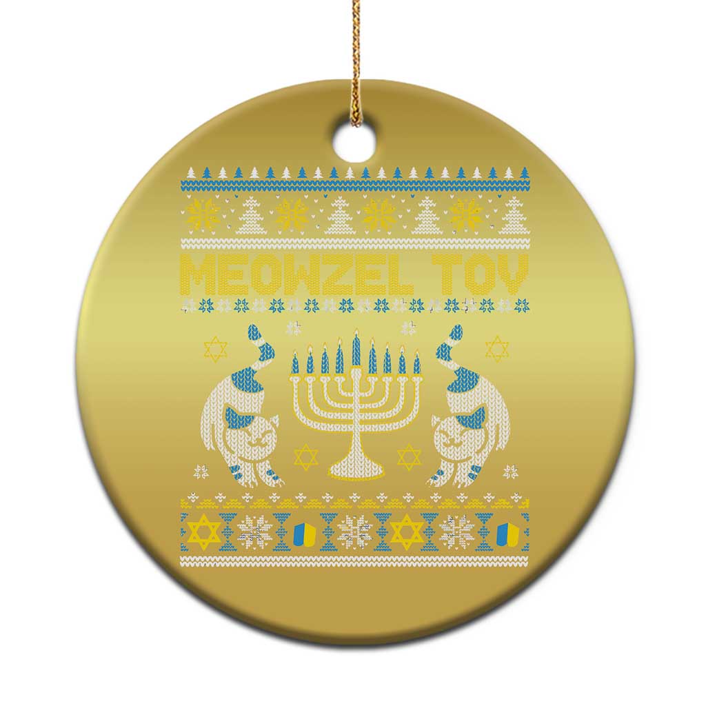 Funny Hanukkah Cat Christmas Ornament Meowzel Tov Chanukah Jewish Ugly Sweater Hanukkah TS02