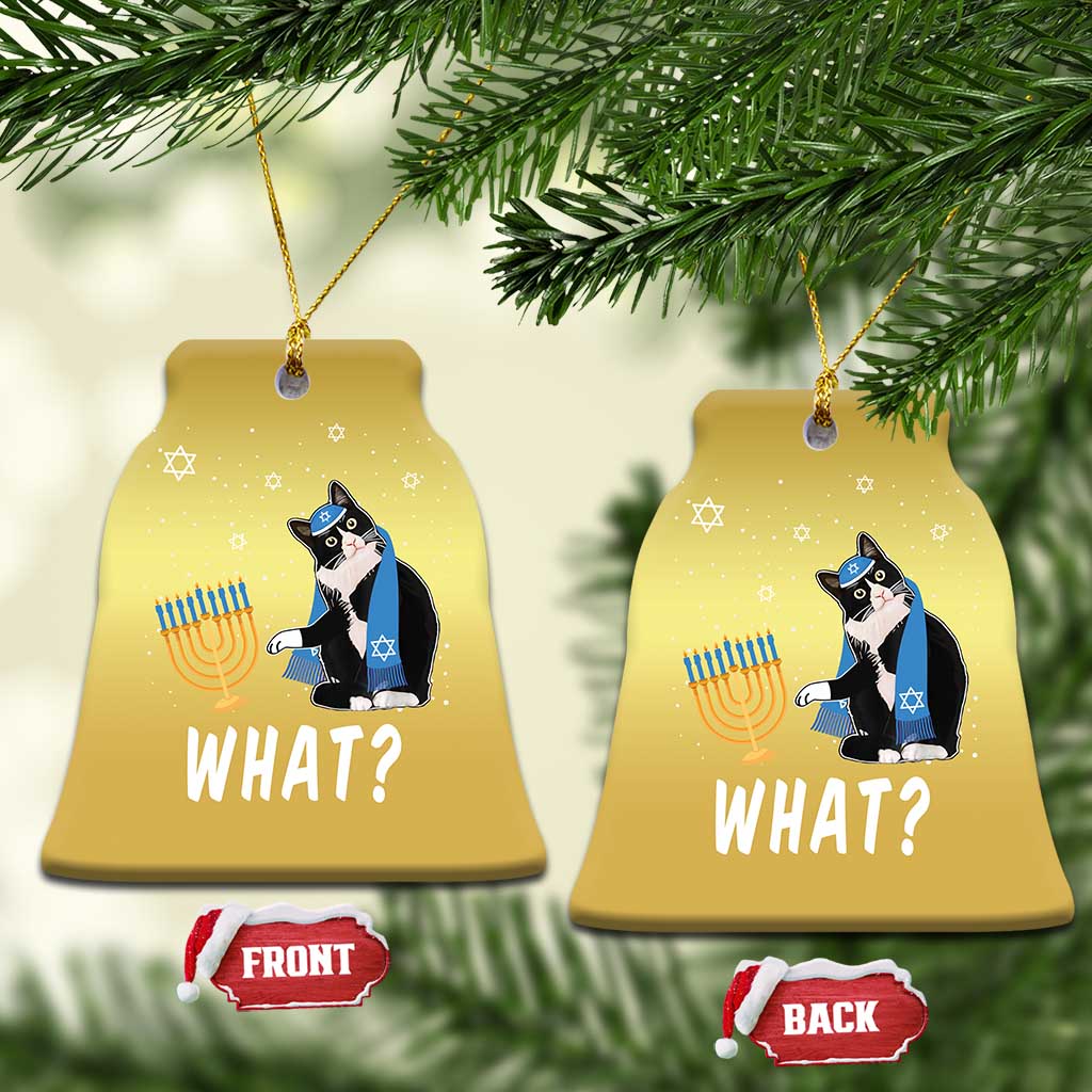 Funny Hanukkah Cat Christmas Ornament What Hanukcat Chanukah Jewish Festival TS02