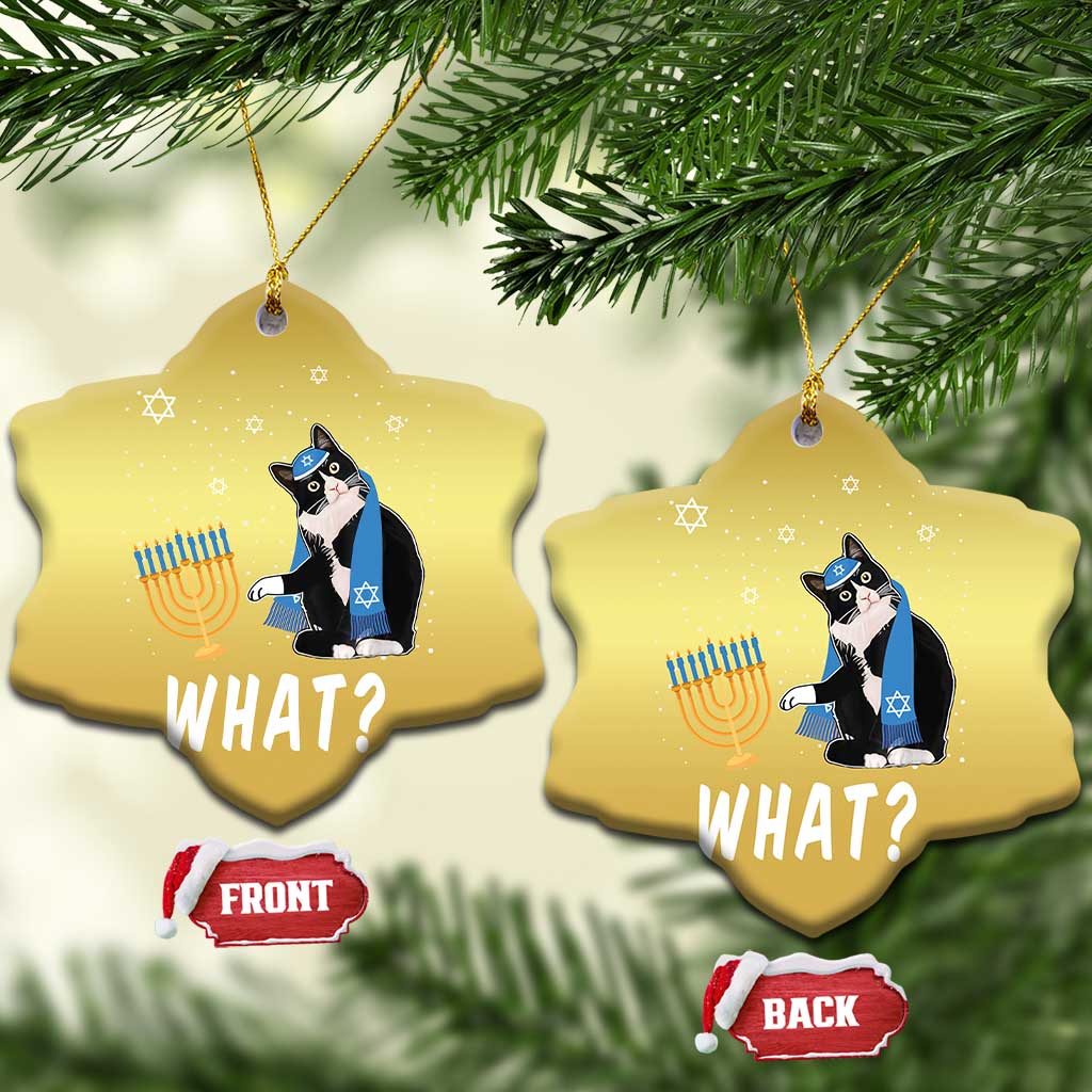 Funny Hanukkah Cat Christmas Ornament What Hanukcat Chanukah Jewish Festival TS02